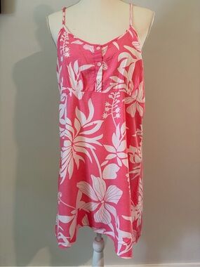 Pink Floral Swim Coverup Dress